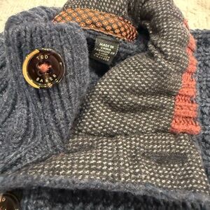 Ted Baker Dark Blue Turtleneck Sweater with Button Accents